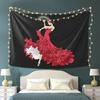 Flamenco-Tänzerin Spanien Wandteppich Wandbehang Ästhetische Wohnkultur Wandteppiche für Wohnzimmer Schlafzimmer
