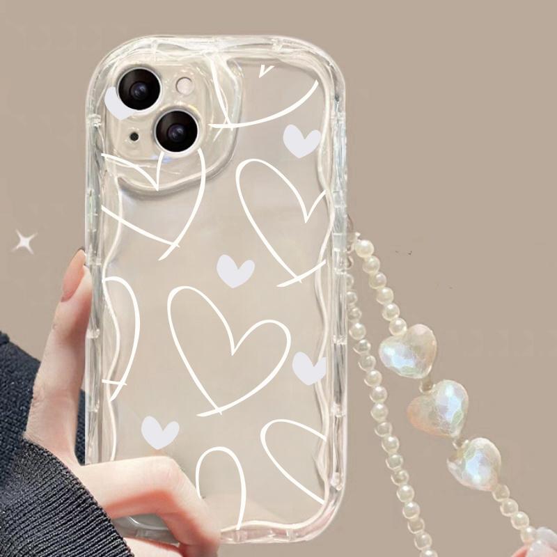 Case For Vivo V60 V40 V50 Lite Y31 5G Y33S Y21S Y28 4G Y17S Y04 Y03 Y29S Y28S Y18 Y400 Bracelet Chain Fashion Love Heart Cover