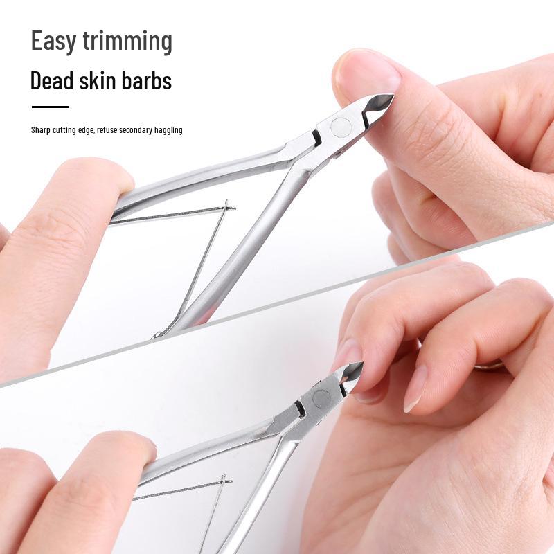Stainless Steel Nail Clipper & Dead Skin Scissor Set for Salon & Hangnail Care