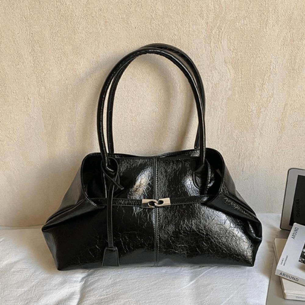 Soft Commuting Tote Bag Pleated Underarm Shoulder Bag Trendy Retro Women Handbag Dating