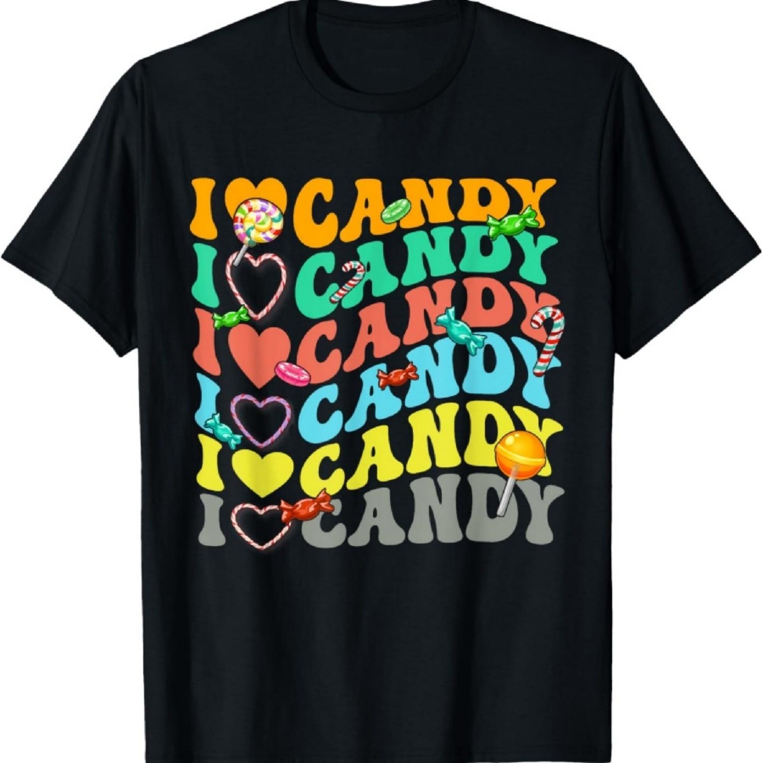 

I Love Candy Halloween Party Cute Trick or Treat Candyland T-Shirt XXXXXL чорний