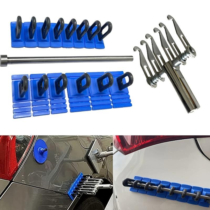 1 Set Dent Repair Puller Set - Paintless Dent Remover with Glue Pull Tabs and Blue Handles.
