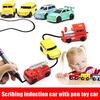 Fun Pen Inductive Car Truck Follow Any Drawn Black Line Mini Toy Engineering Vehicles Educational