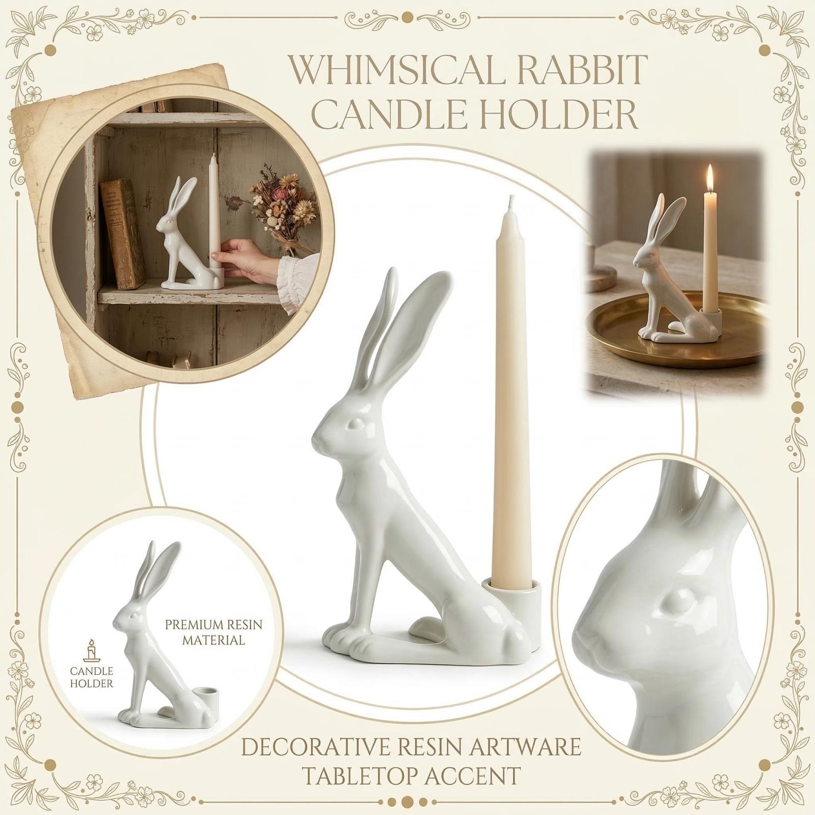 Cute Resin Candlestick Ornament For Desktop Decoration One Size