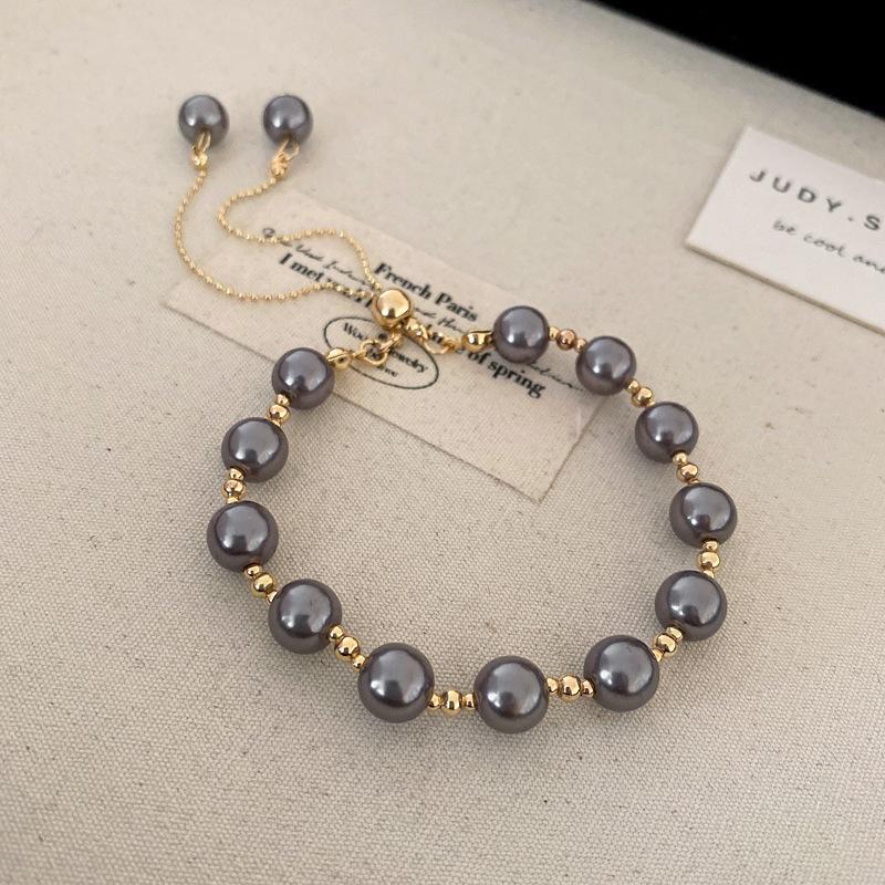 

Exquisite French Butterfly Pearl & Diamond Adjustable Bracelet for Women