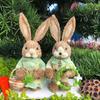 Bunny Figurine Tabletop Decor Adorable Appearance Vivid Facial Expression Rabbit Statue Easter Party Ornament