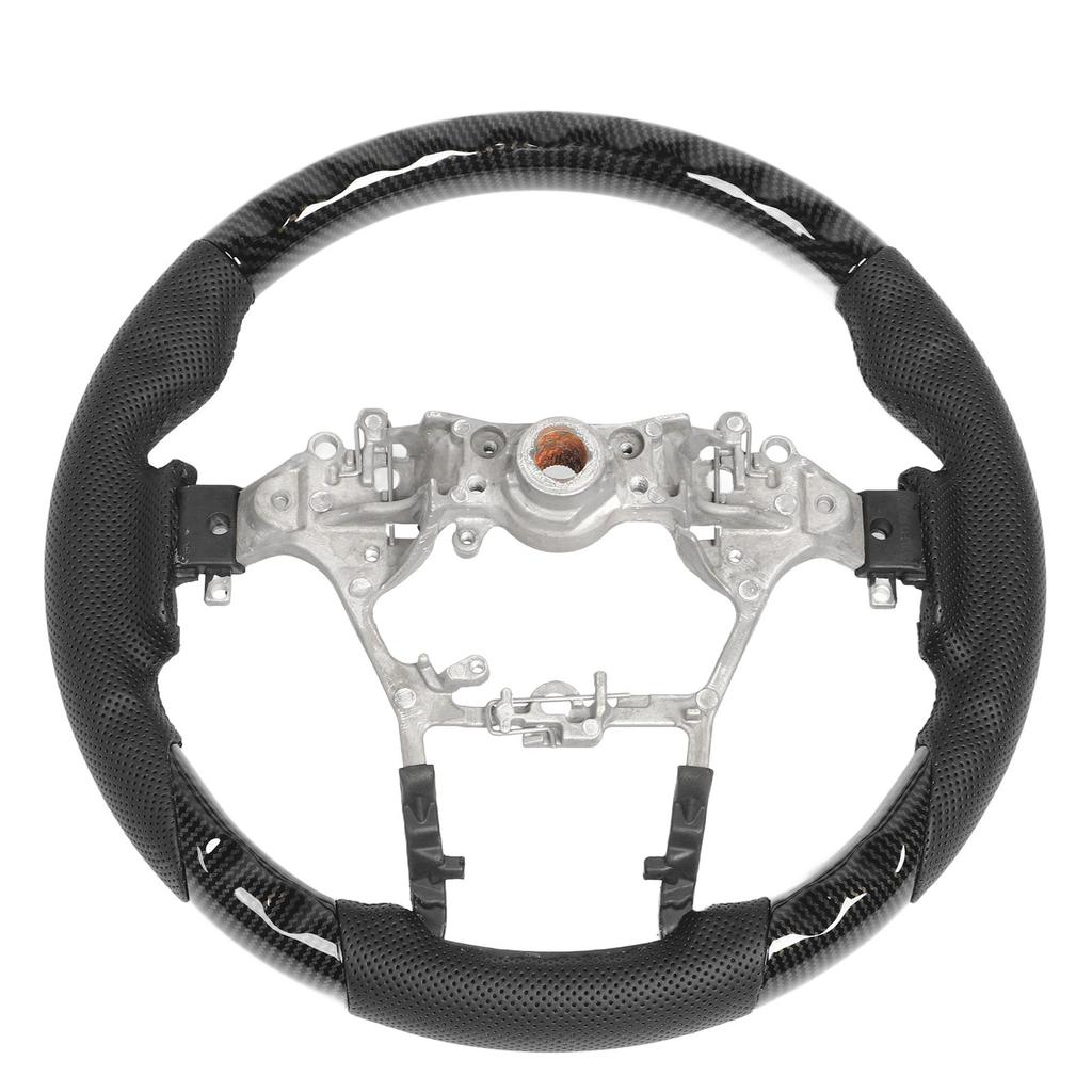 Hydro Dip Steering Wheel Perforated Leather 3 Section Type Replacement For Hilux AN110 AN120 AN130 2015 to 2023 Carbon