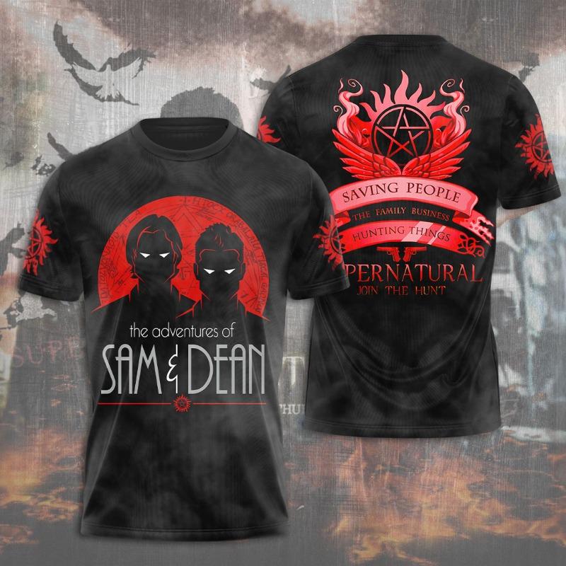 Summer Supernatural TV Series 3D Printing Tshirt Fashion Men Women Harajuku Short Sleeve O-neck Tee Top Oversized Clothing