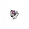 Cabochon Garnet Statement Ring: 925 Sterling Silver