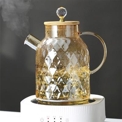 1.8L Glass Teapot Heat-Resistant Clear Borosilicate Glass Teapot Household Reusable Tea Brewer For Green Tea Pot For Home Office