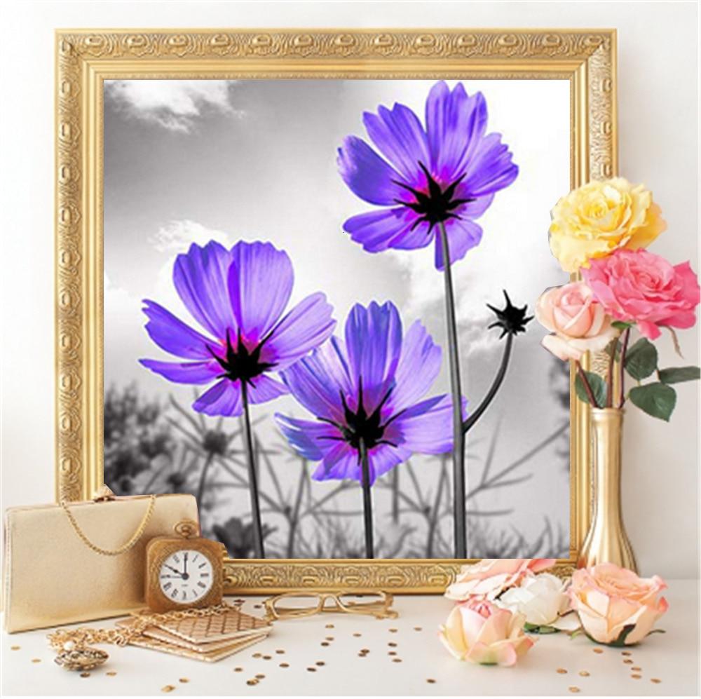 5D Diamond Painting Flowers Cross Stitch Full Drill Diamond Art Embroidery Handwork Home Decoration