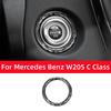 For Mercedes Benz W204 W205 W212 C E GLC Class Carbon Fiber Auto BUTTON START Trim Ring Stickers Car Interior Accessories