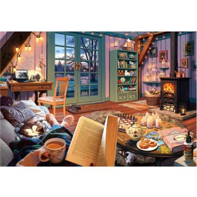 MISITU Micro-Piece Jigsaw Puzzle, 1000 Pieces, Landscape, Painting, House, Book, Reading, Gift, Birthday, Christmas, Stylish Interior, Book Reading