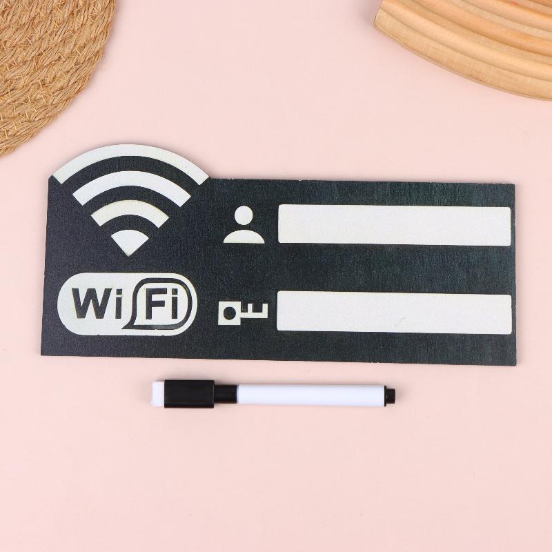 Wifi Password Sign Board Wooden 1pc Erasable Plate With Pen For Reception Counter Retail Shop