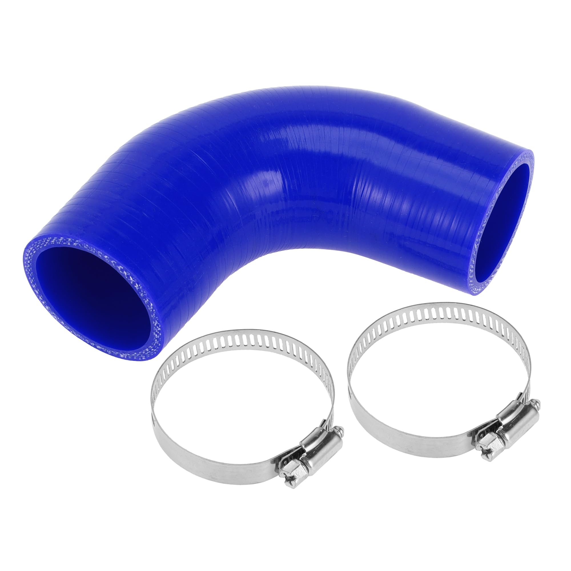 X AUTOHAUX 1 Set 45mm/1.77 ID 90mm/3.54 Length 90 Degree Blue Car Silicone Hose with Clamp Hose Universal Inner diameter 45mm