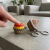 Plastic Clicker Keychain Simulated Dessert Cupcake Donut Key Chain  for Adults