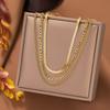 316L Stainless Steel Gold 3 Chains Necklace For Women Punk Street Trend Rustproof Neck Jewelry Gift Bijoux