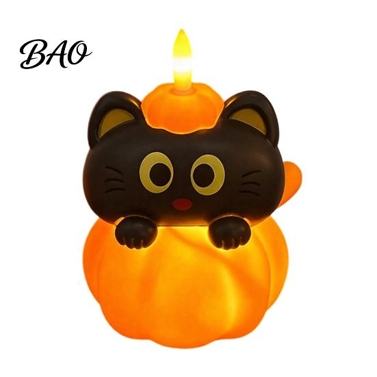 Battery Operated Nursery Light Cute Halloween Ghost/Pumpkin LED Night for Desktop Decoration, Safe Flameless Candle with Warm Glow Home Party