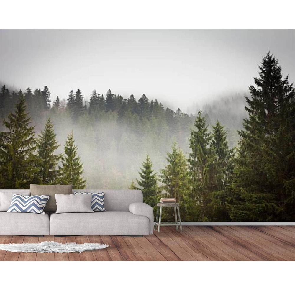 Nowoczesne fototapety 3d Las Świerkowy Tapeta Zdejmowane naklejki ścienne do salonu Sypialnia Fototapety
