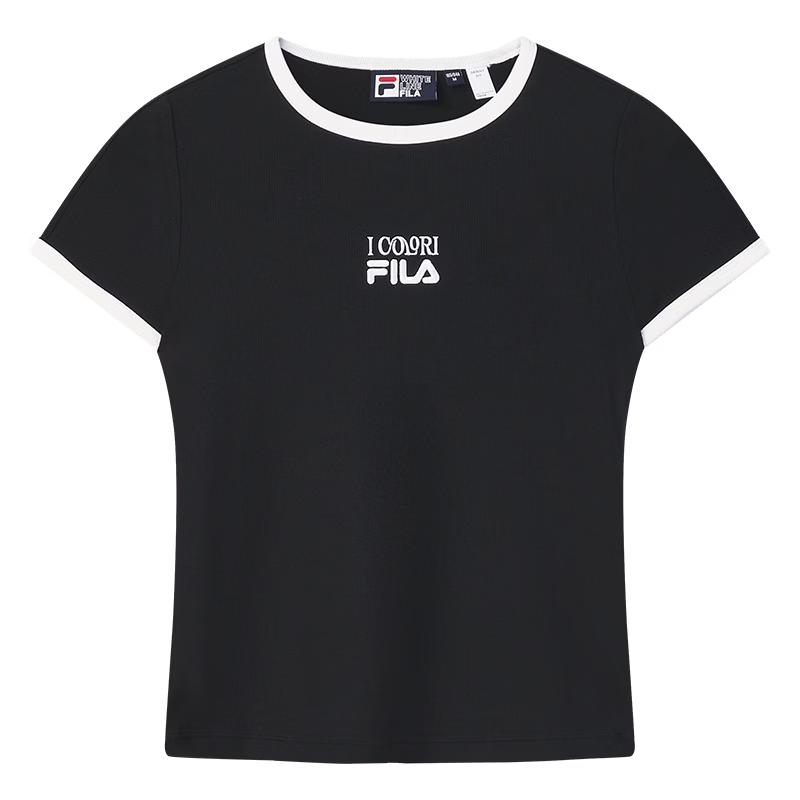 FILA Women's Ribbed Slim-Fit Short Sleeve T-Shirt