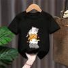 Cute Cat Graphic Kids Tshirts Summer Short Sleeve Tees Cartoon Animal Boys Girls Clothes Kawaii Kitten Tops Y2K Children Tshirt