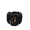 Harzvase Schwarz Gold Knittertextur Abstraktes Harzhandwerk Ornament Blumenarrangementszubehör Heimdekoration Vasen Töpfe