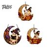 Ghost Pendant 2D Moon Pumpkin Acrylic Suncatcher, Halloween Window Home Garden Accents Hanging Ornament, Autumn Thanksgiving Yard Wall Decor