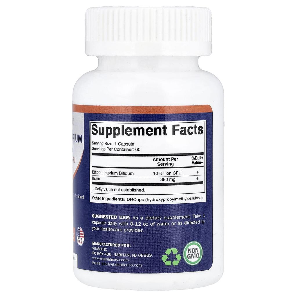 Vitamatic Bifidobacterium Bifidum, DRcaps® Hypromellose Capsules, 60 Capsules