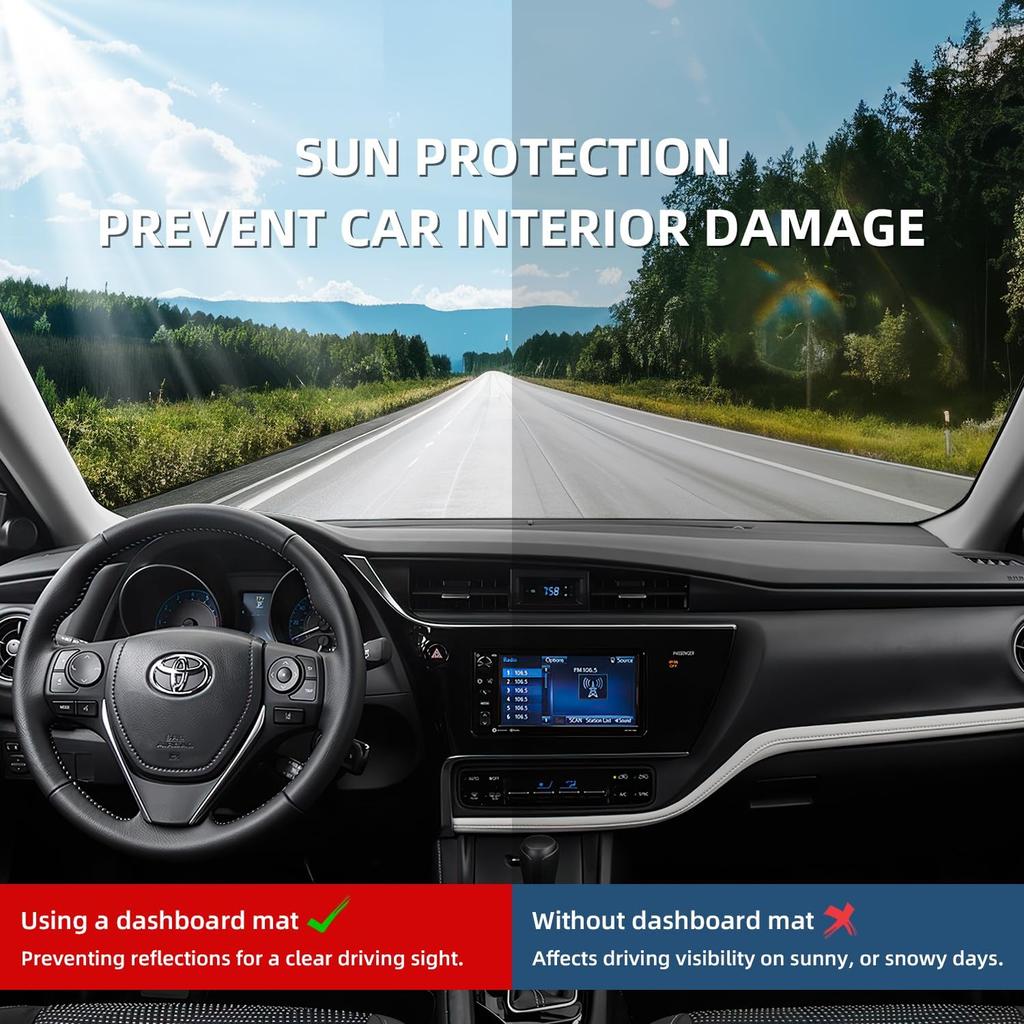 Dashboard Dash Cover Mat For Toyota Corolla 2014 2015 2016 2017 2018 Polyester  Fit Toyota Corolla Accessories Dash Cover Black Trim (Corolla