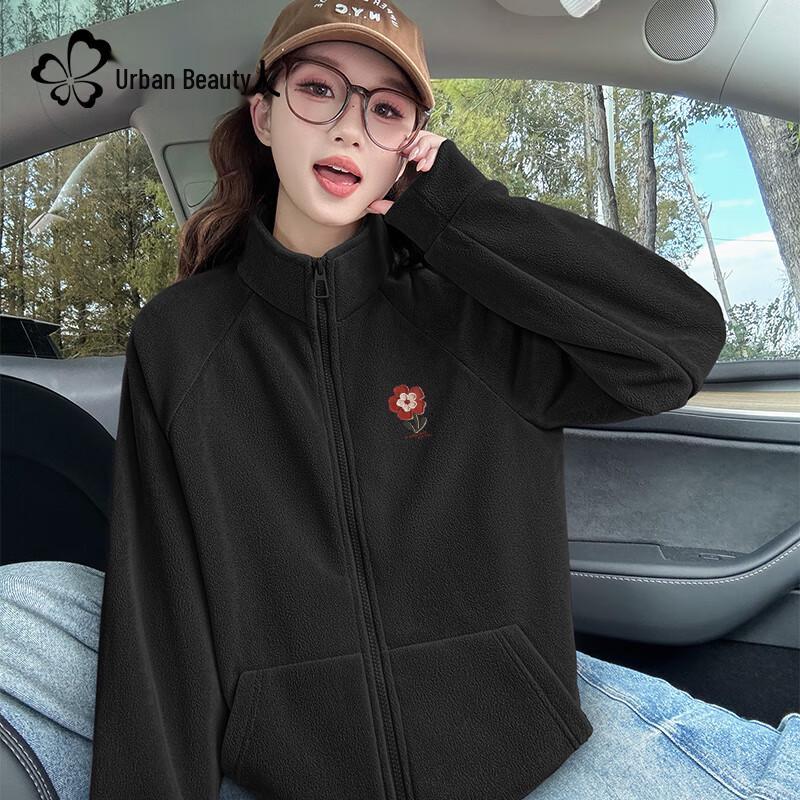 

Urban Lady Women s 2025 Double-Sided Fleece Stand-Up Collar Jacket M