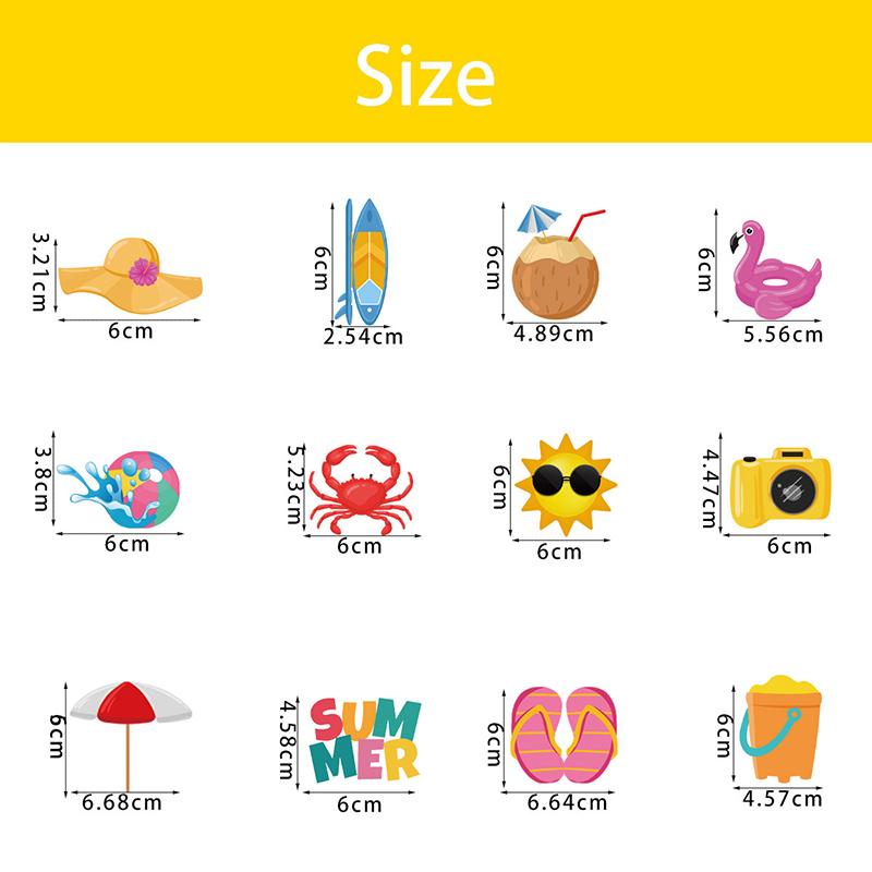 12pcs Summer Beach Hawaii Cupcake Toppers Sun Umbrella ball Cake Toppers  Hawaiian Pool Theme Birthday Party Cake Decorations