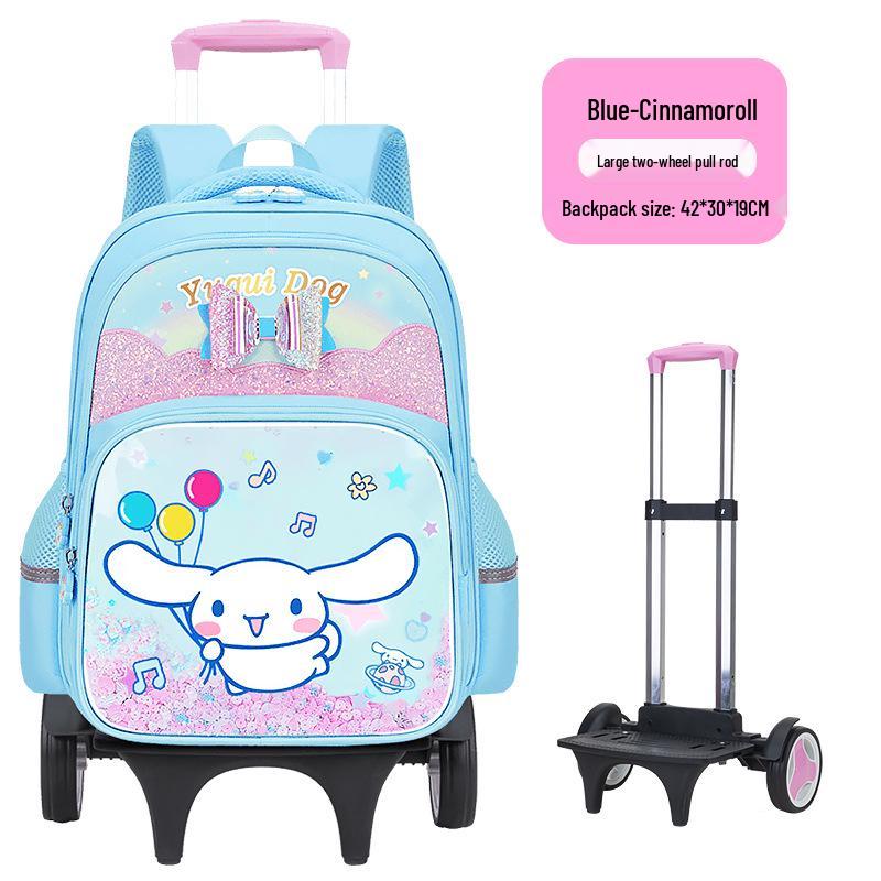 Lightweight Trolley Schoolbag for Primary School Girls - Large Capacity Backpack for Grades 1-6