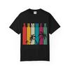 Retro Palm Trees Summer T-shirt | Colorful Striped Beach Design