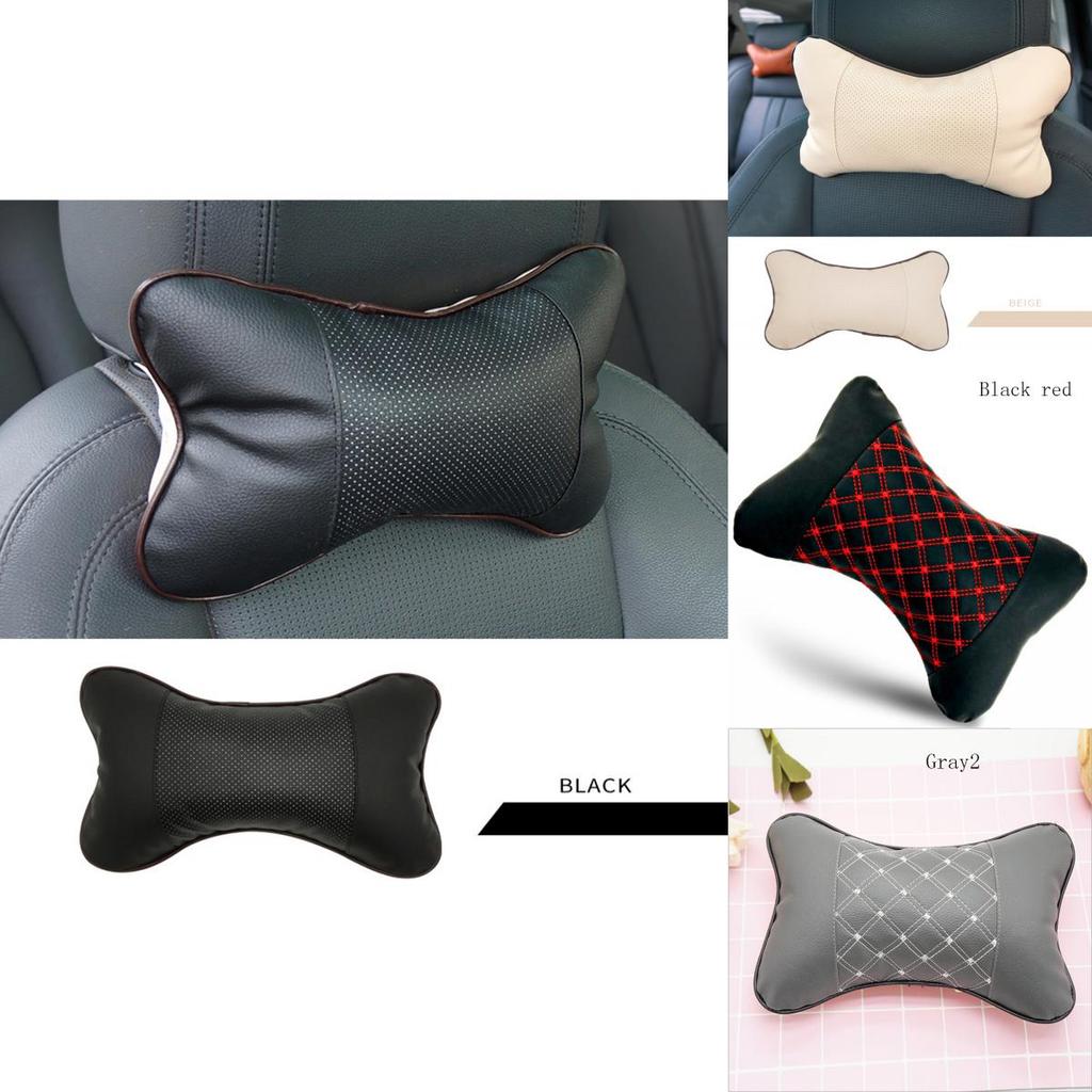 Premium Leather Travel Car Seat Headrest Pillow With Superior Neck Support And Comfort