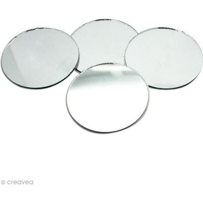 Miroir Rond - - 50 cm - Gris - Verre - Vintage - Décoration Murale