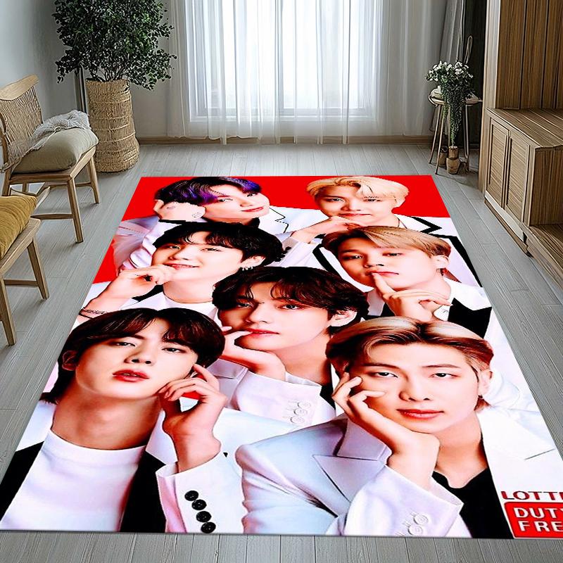 Модный B-BTS Kpop Звезда Гостиная Нескользящий Ковер Мягкий Ковер для Спальни Детской Игровой Комнаты Дивана, Домашний Декор Придверный Коврик Подарок 40x60cm