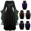2024 Trendy Women's Halloween Role Play Skeleton Wrap Dress Long Skirt With Unique Patterns