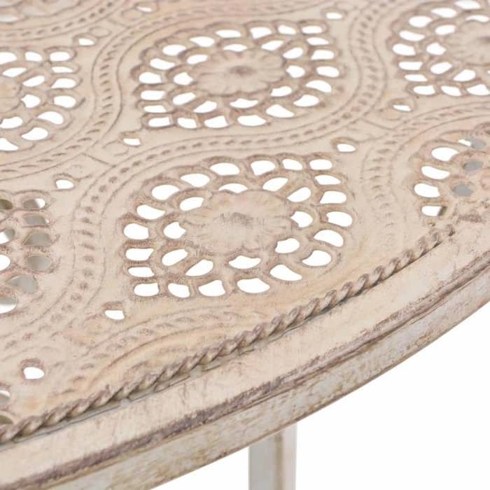 Ensemble de bistro - vidaXL - 3 pcs - Acier - Blanc - Résistant aux intempéries