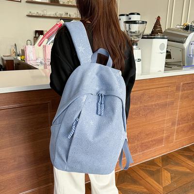 Simple and Versatile Girl Solid Color Fine Flash 2025 Spring and Summer New College Style Commuting Short Trip Versatile Backpack
