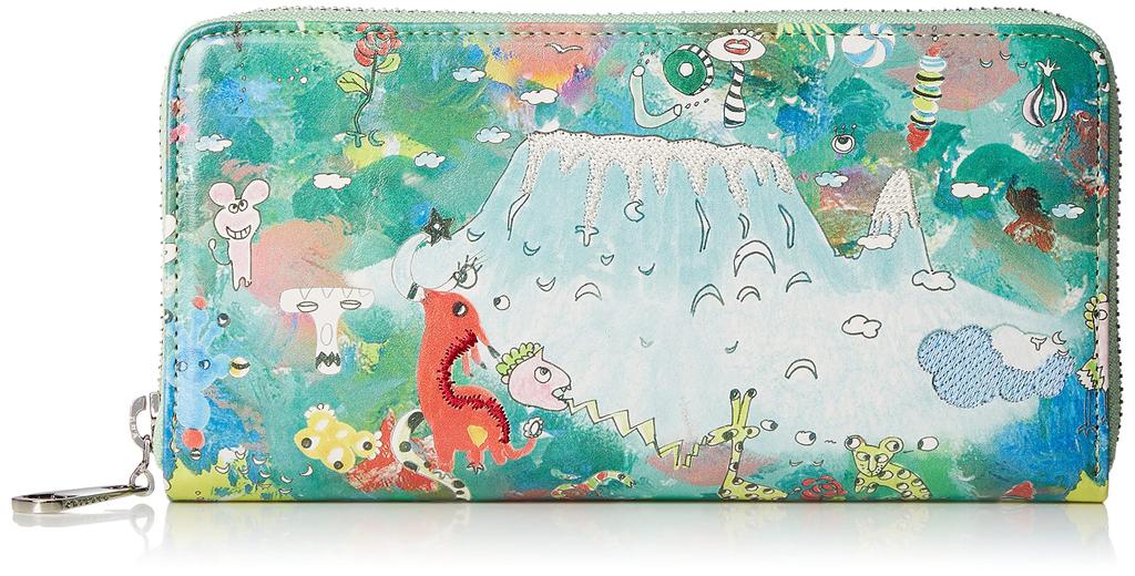 Tsumori Chisato Damski Zielony Safari Okrągły Długi Portfel Kamuflażowy (07), Jeden rozmiar pasuje do wszystkich