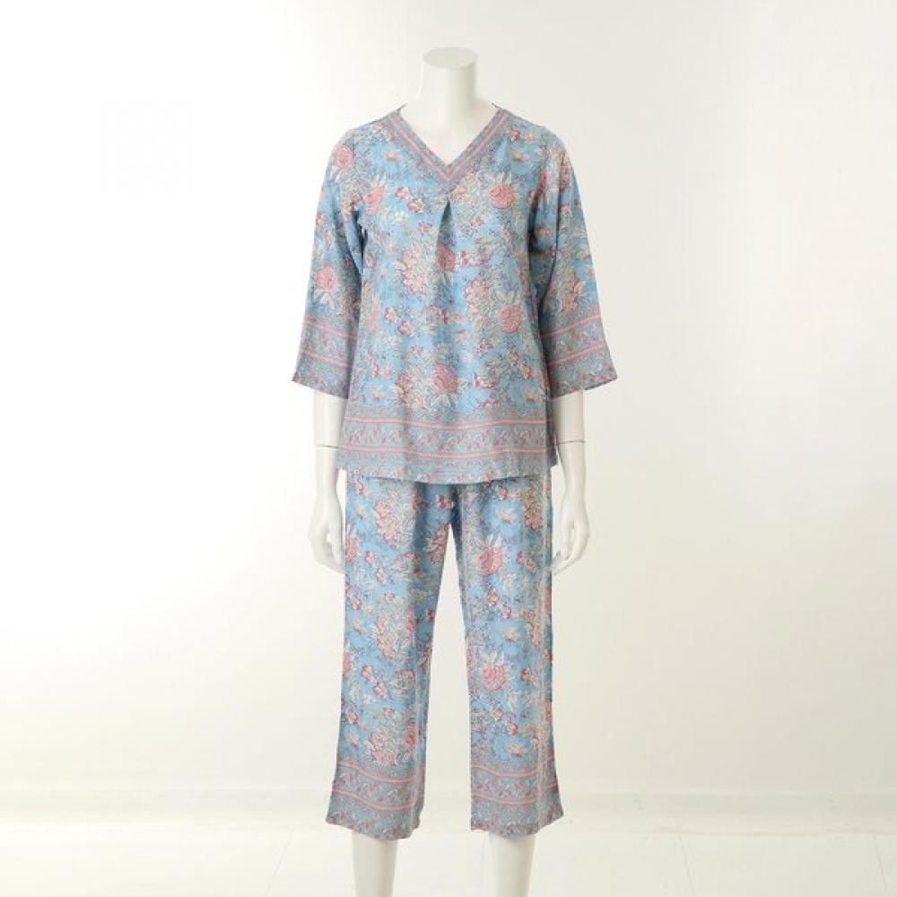 Wacoal Rayon Border Flower Loungewear Set  Wpa368ws+wpa368wp 100(88)/105(88)