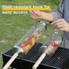 BBQ Basket Stainless Steel Rolling Grilling Basket Set Wire Mesh Cylinder Grill Basket Outdoor Camping Bbq Rack With Wood Handle