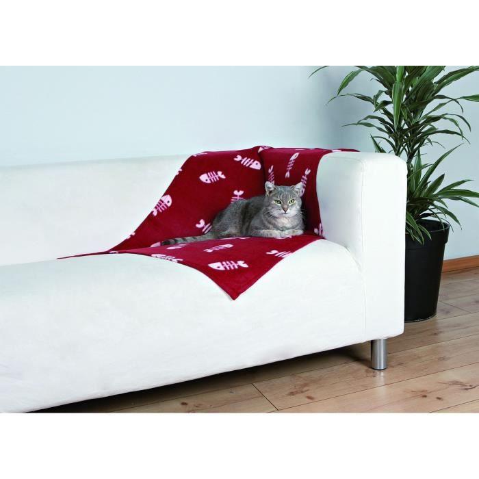 Couverture Doublée Barney Pour Chien/chat - TRIXIE - 100 × 70 Cm - Rouge Bordeaux - Intérieur - Chat - Adulte