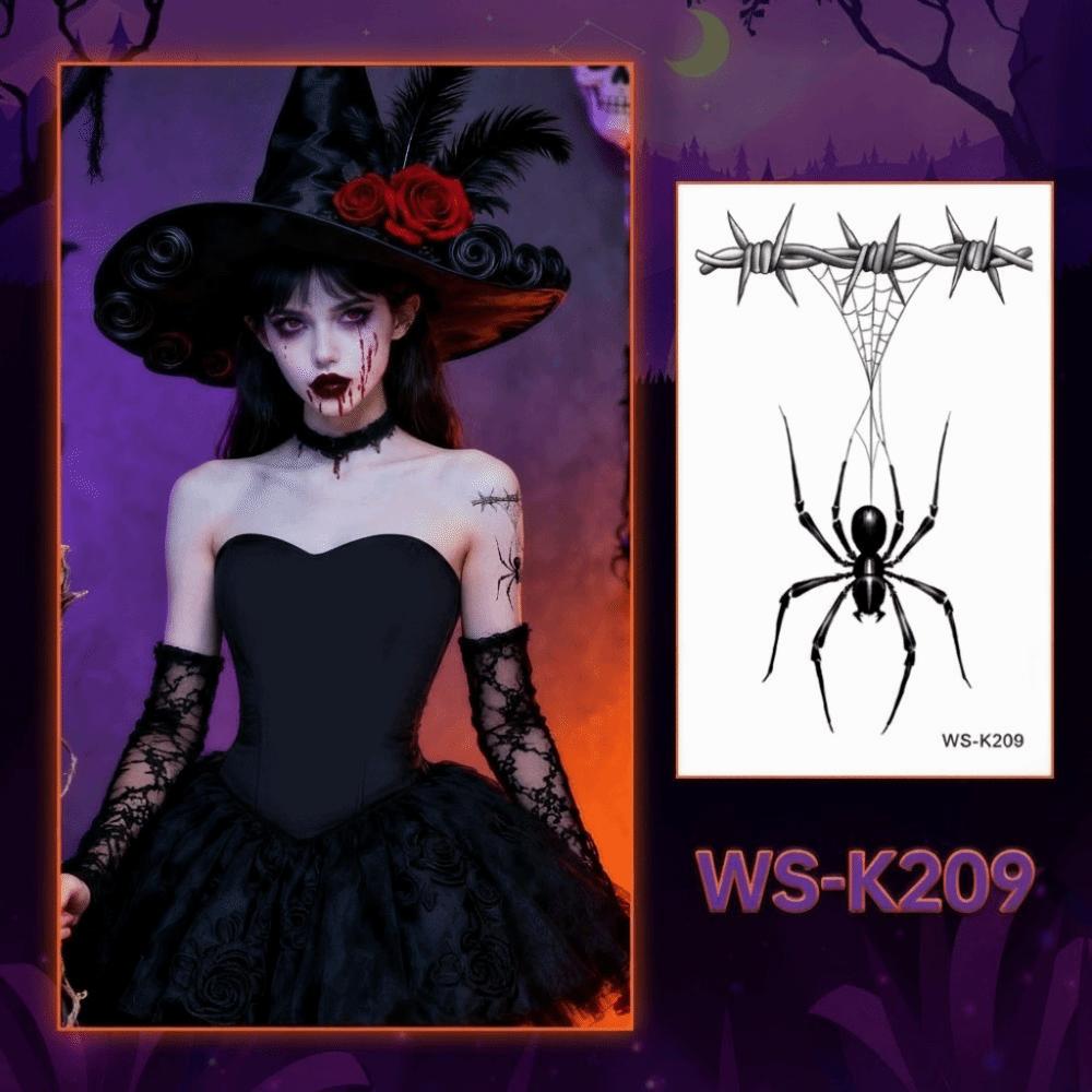 Waterproof Spider Tattoo Realistic Halloween Face Tattoo Body Art Body Tattoo Stickers Face Makeup