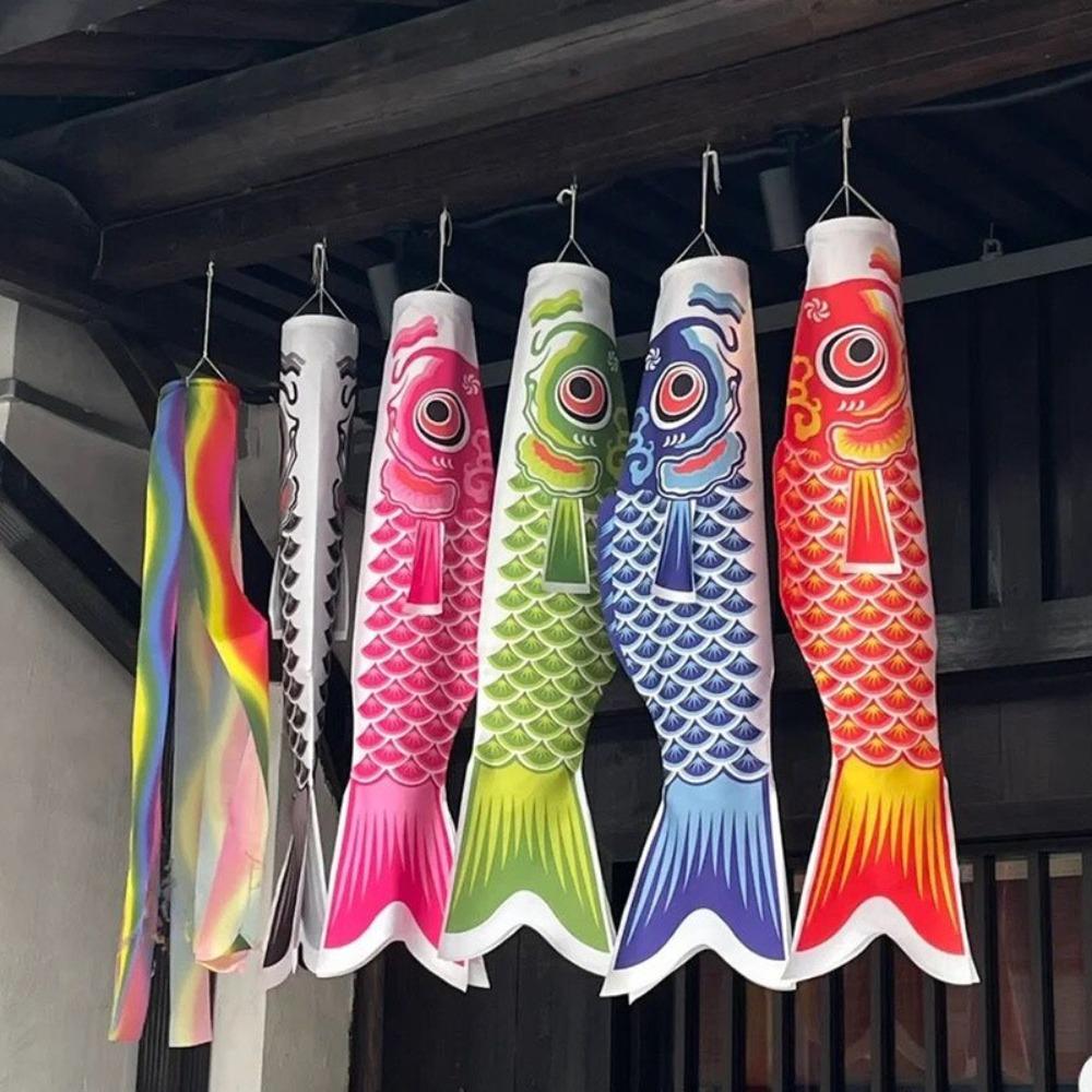 40/70/100cm Carp Wind Sock Flag Japanese Plastic Flying Toy Yard Hanging Decor