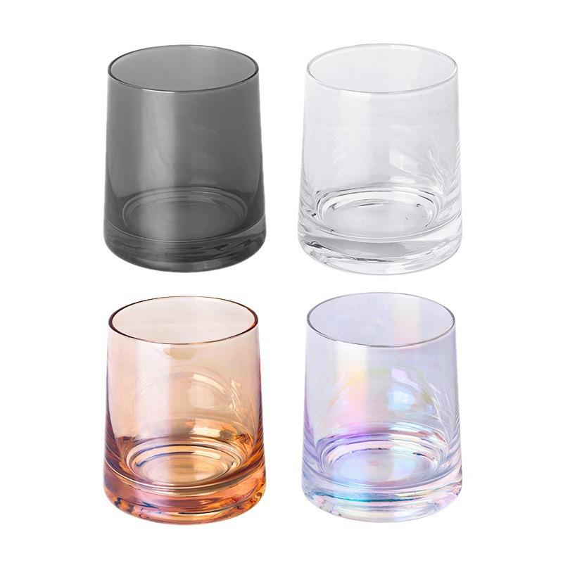 Glass Whiskey Cup Transparent Water Tumbler for Tea Coffee Juice Bar Drinkware Gift
