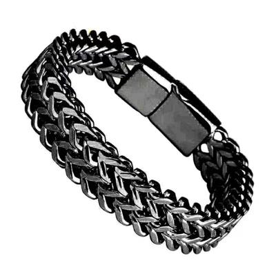 Stainless Steel Front And Back Men's Bracelet Jewelry