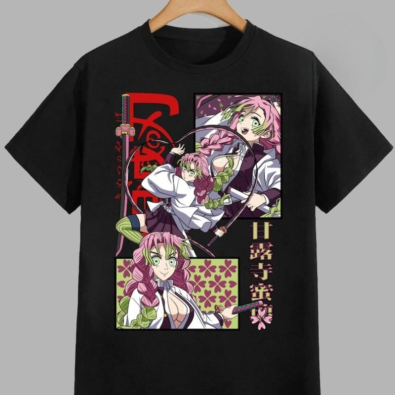 Kanroji Mitsuri T Shirt Men's Short Sleeve Summer Cotton Women Tees Streetwear Casual Hip Hop Harajuku Breathable High Quality