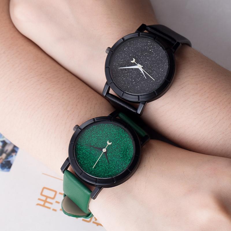 CQ205 Fashion Trendy Men Watch Starry Sky Simple Student Watch Couple Skin Strap Women Watch Casual Clock Gift Watches for Man