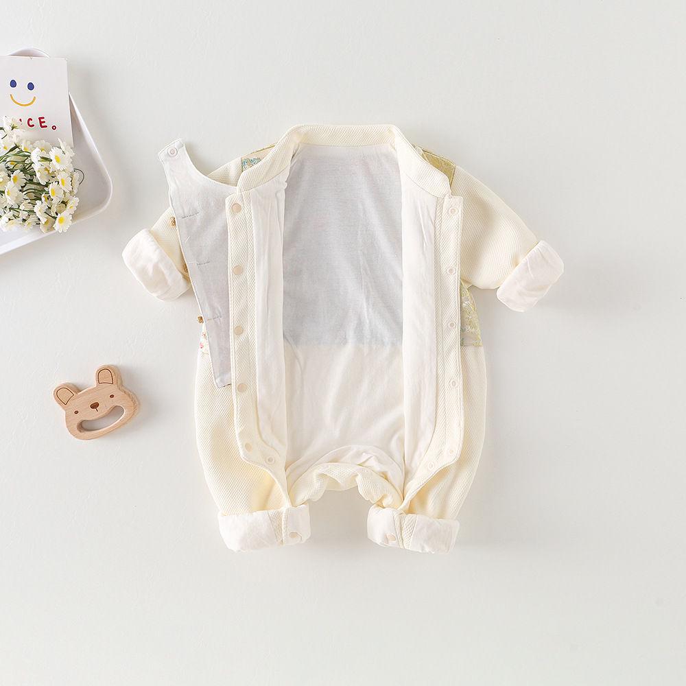 Autumn Long Sleeve Baby Hanfu Romper - Chinese Style Tang Suit for Newborns